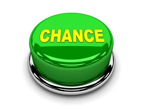 3d button green chance start push Stock Illustration