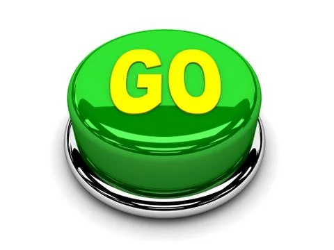 3d button green go power start push Stock Illustration