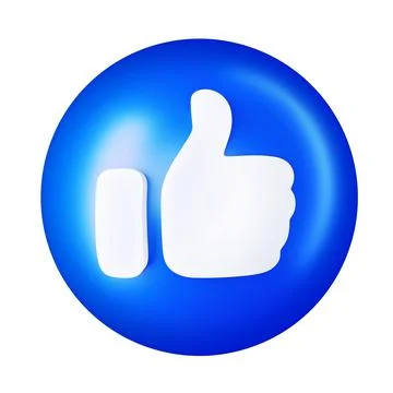 A 3D Like Button Illustration isolated on a white background Stock Illustration