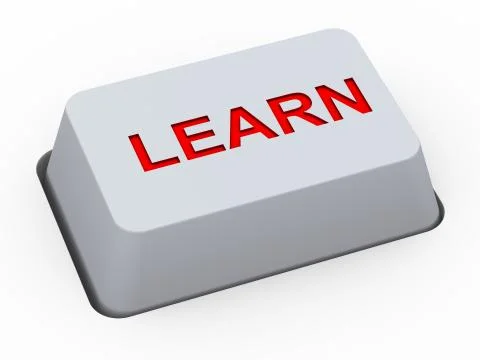 3d button learn Stock Illustration