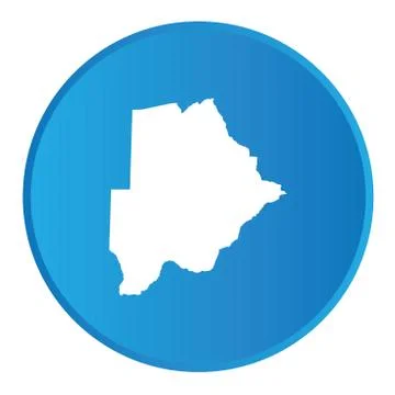 3d button with the outline of the country of botswana Stock Illustration