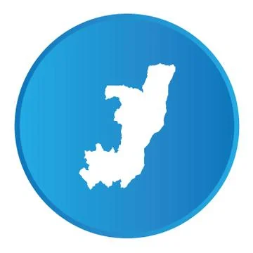 3d button with the outline of the country of congo Stock Illustration