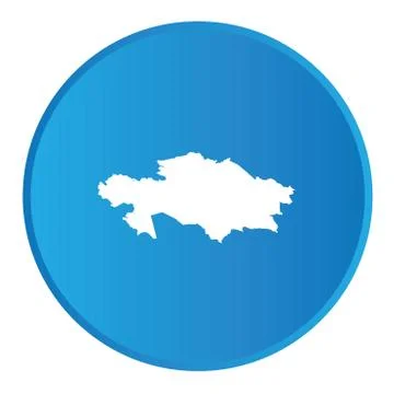 3d button with the outline of the country of kazakhstan 스톡 일러스트