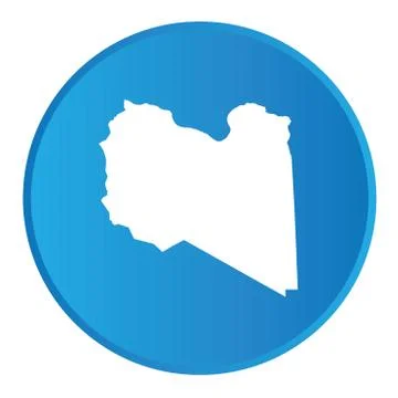 3d button with the outline of the country of libya Stock Illustration