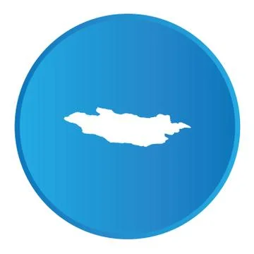 3d button with the outline of the country of mongolia Stock Illustration