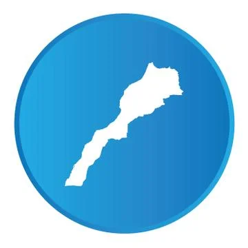 3d button with the outline of the country of morocco Ilustração Stock