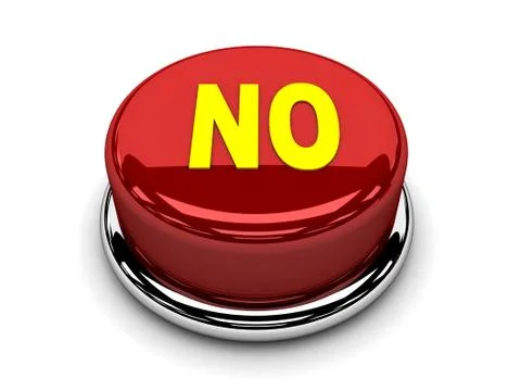 3d button red no stop disagreement push Stock Illustration