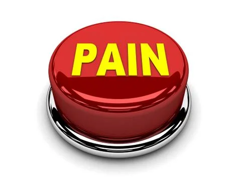 3d button red pain stop push Stock Illustration