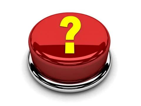 3d button red question stop push Illustrazione stock