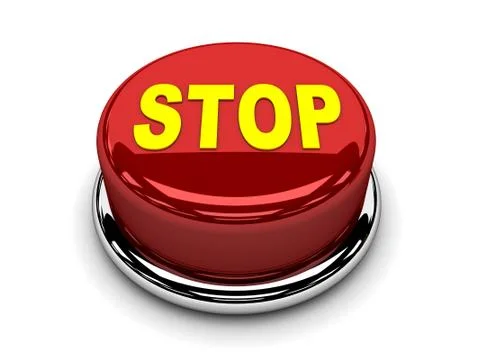 3d button red stop break push Stock Illustration