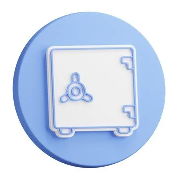 3D button rendering of bank vault for storing money, jewelry and securities.. 스톡 일러스트