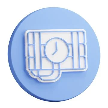 3D button rendering of bunch of dynamite cylinders. Timer on with clock on .. Illustrazione stock