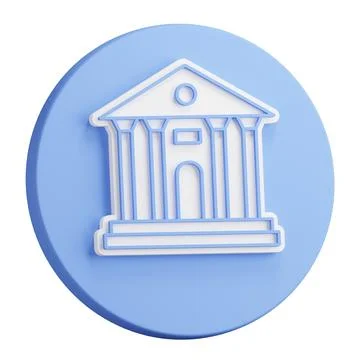 3D button rendering of Facade of university building. Exterior of school ho.. Stock Illustration