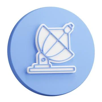 3D button rendering of radio telescope for exploring universe and space. As.. Stock Illustration