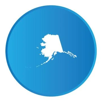 3d button with the shape of american state - alaska イラスト素材