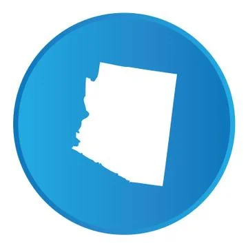 3d button with the shape of american state - arizona Stock Illustration