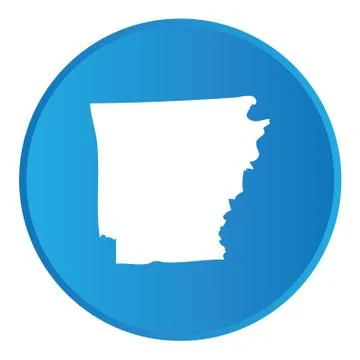3d button with the shape of american state - arkansas イラスト素材