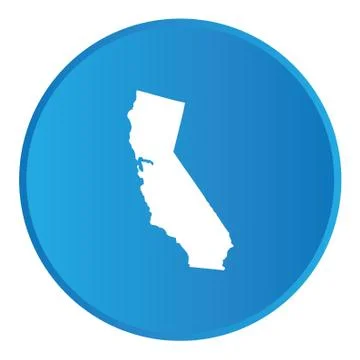 3d button with the shape of american state - california Ilustração Stock