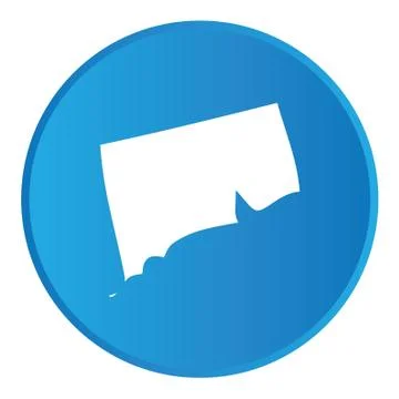 3d button with the shape of american state - connecticut Stock Illustration
