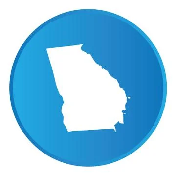 3d button with the shape of american state - georgia Stock Illustration
