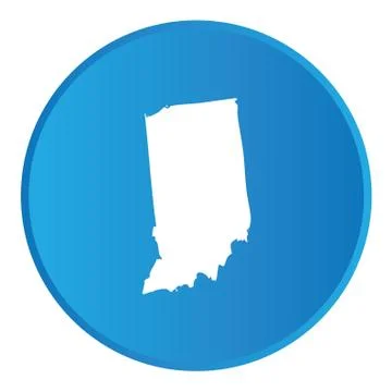 3d button with the shape of american state - indiana Stock Illustration