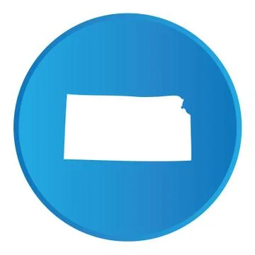 3d button with the shape of american state - kansas Stock Illustration