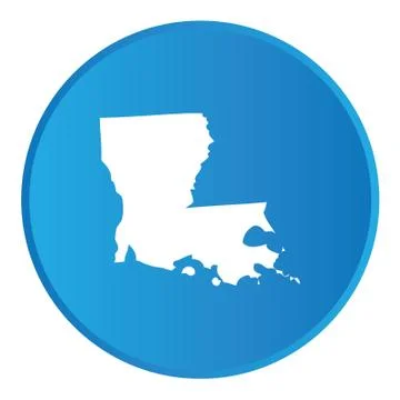 3d button with the shape of american state - louisiana 스톡 일러스트