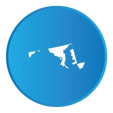 3d button with the shape of american state - maryland Stock Illustration