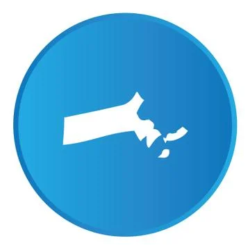 3d button with the shape of american state - massachusettes 스톡 일러스트
