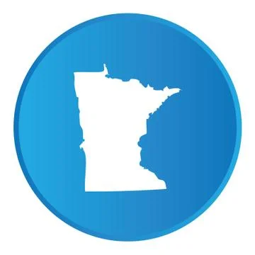 3d button with the shape of american state - minnesota Stock Illustration