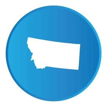 3d button with the shape of american state - montana Stock Illustration