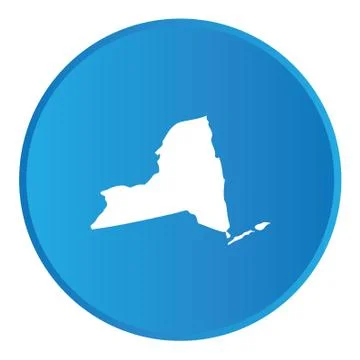 3d button with the shape of american state - new york Stock Illustration