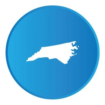 3d button with the shape of american state - north carolina 스톡 일러스트