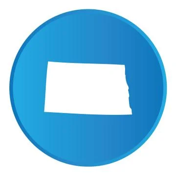 3d button with the shape of american state - north dakota Stock Illustration