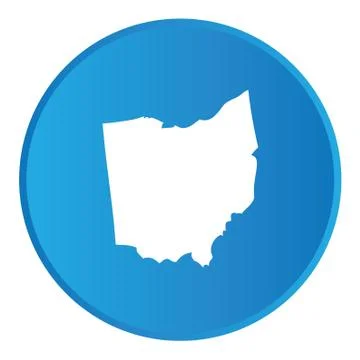 3d button with the shape of american state - ohio Stock Illustration
