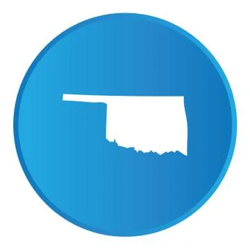 3d button with the shape of american state - oklahoma Stock Illustration