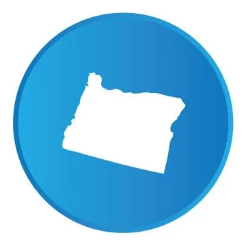 3d button with the shape of american state - oregon Stock Illustration