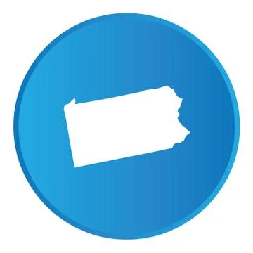 3d button with the shape of american state - pennsylvania Stock Illustration