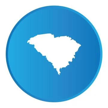 3d button with the shape of american state - south carolina 스톡 일러스트