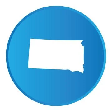 3d button with the shape of american state - south dakota Stock Illustration