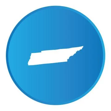 3d button with the shape of american state - tennessee 스톡 일러스트