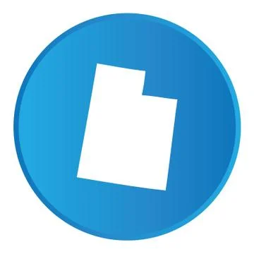 3d button with the shape of american state - utah Stock Illustration