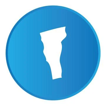 3d button with the shape of american state - vermont Ilustração Stock