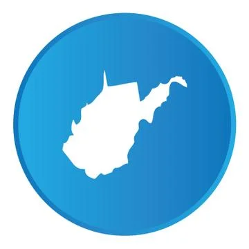 3d button with the shape of american state - west virginia Stock Illustration