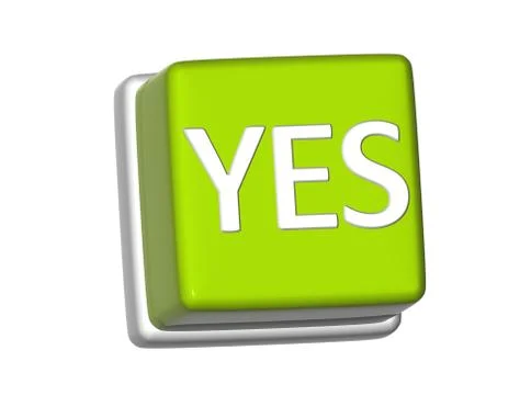 3d button yes Stock Illustration