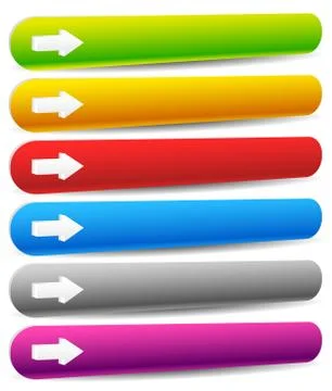 3d buttons, banners in perspective with arrows. イラスト素材
