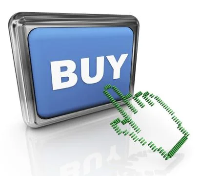 3d buy button and pointer 库存插图