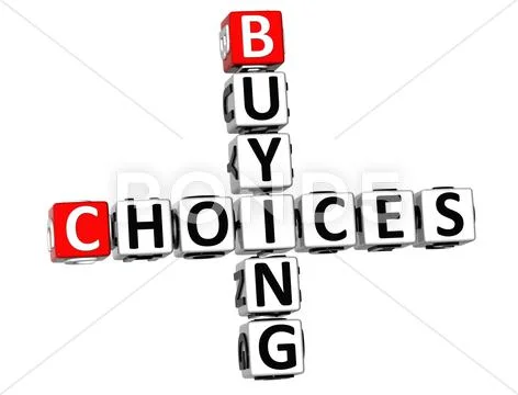3d buying choices crossword Stock Illustration