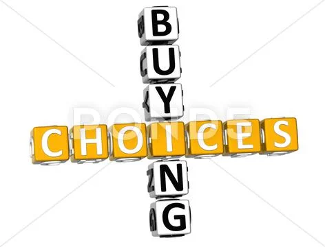 3d buying choices crossword Stock Illustration