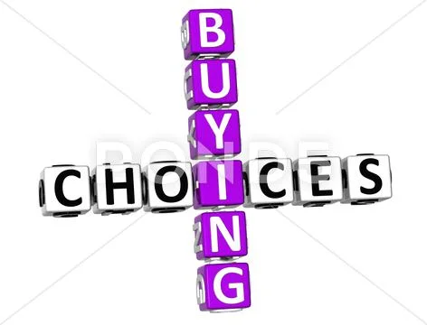 3d buying choices crossword Stock Illustration